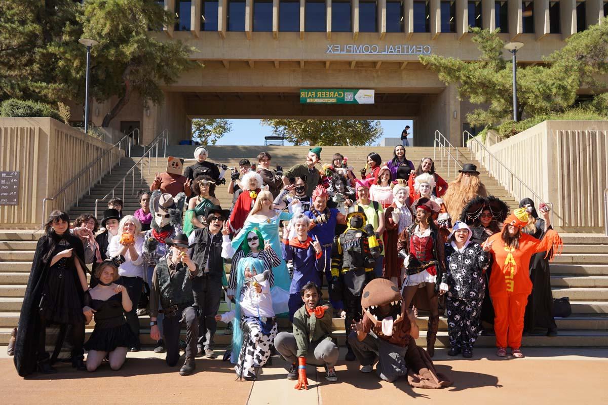 Students in costume at Halloween-themed Club Rush.